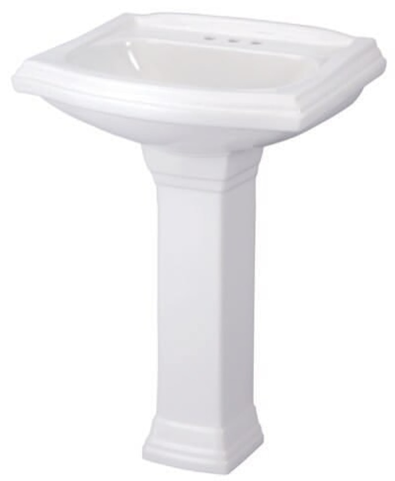 Allerton 4 Centers Petite Pedestal Bathroom Sink - Bathroom Pedestal Sink Height