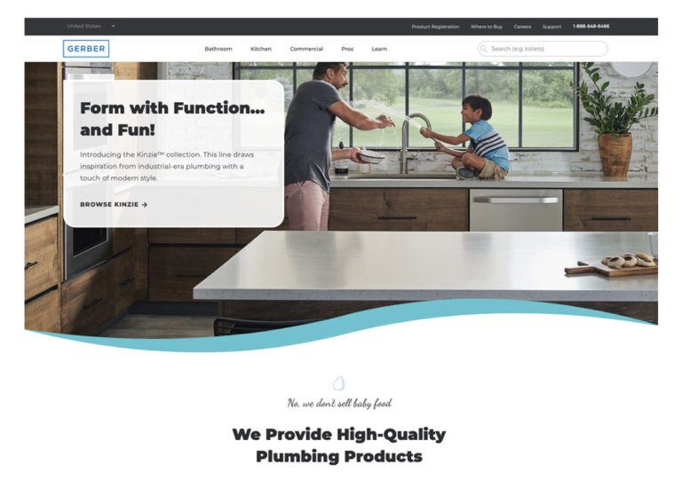 Gerber Plumbing Fixtures Debuts New Website